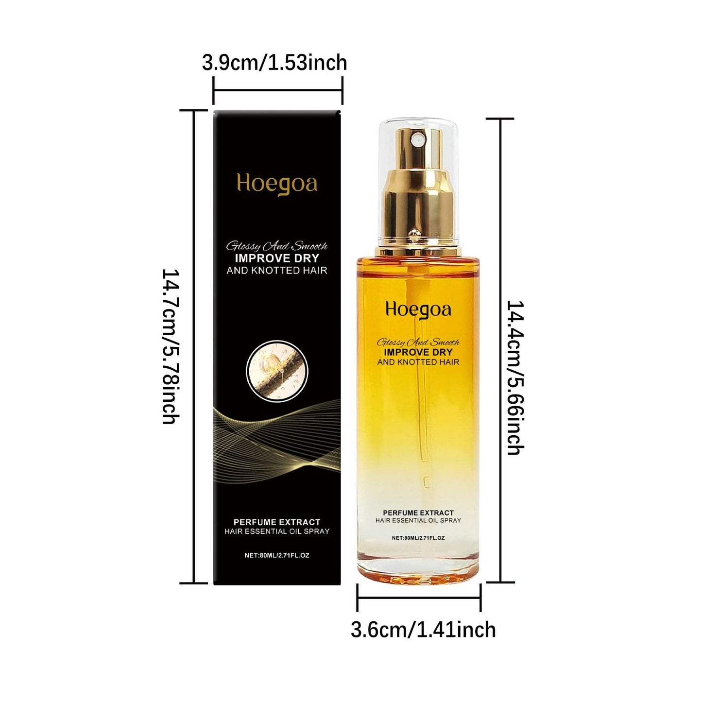 â¨Hoegoa 80ml Conditioning Oil Spray Scalp & Hair Strengthener Leave-In Conditioner Comforting Shampoo Cleanser