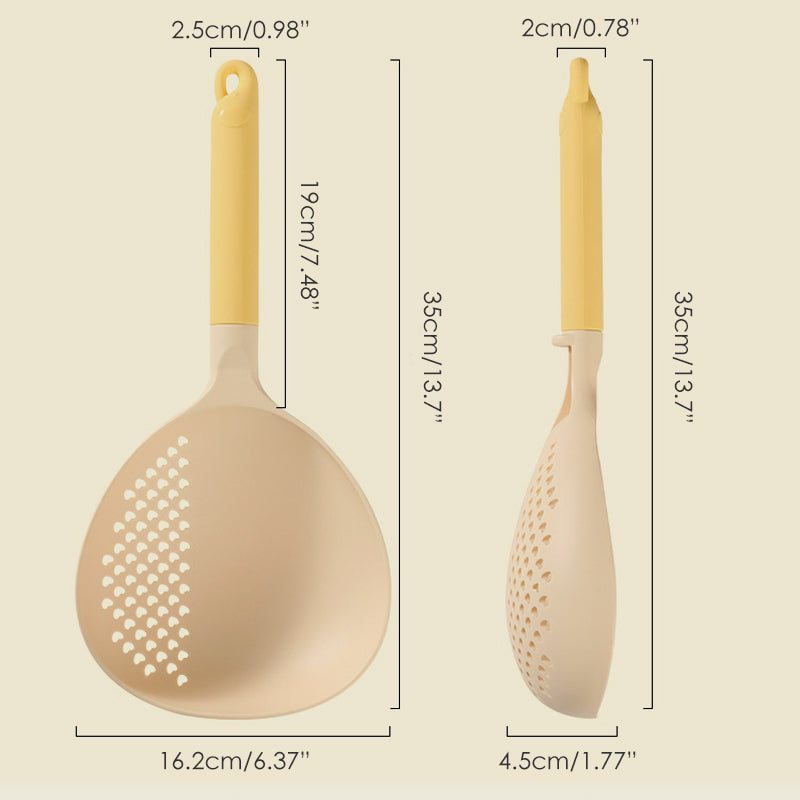 ๐ฅ 2-IN-1 SERVING SPOON - Large Capacity with Built-in Strainer, Heat-Resistant Silicone for Cooking and Serving, Dishwasher Safe ๐๐