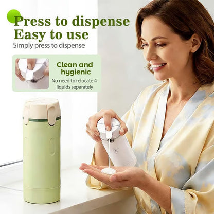 🧴 50% OFF NOW! 🎉 4-in-1 Travel Dispenser Bottles – Leak-Proof, Refillable & TSA Approved