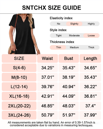 Casual Summer Dress: V-Neck Short Sleeve Beach Essential