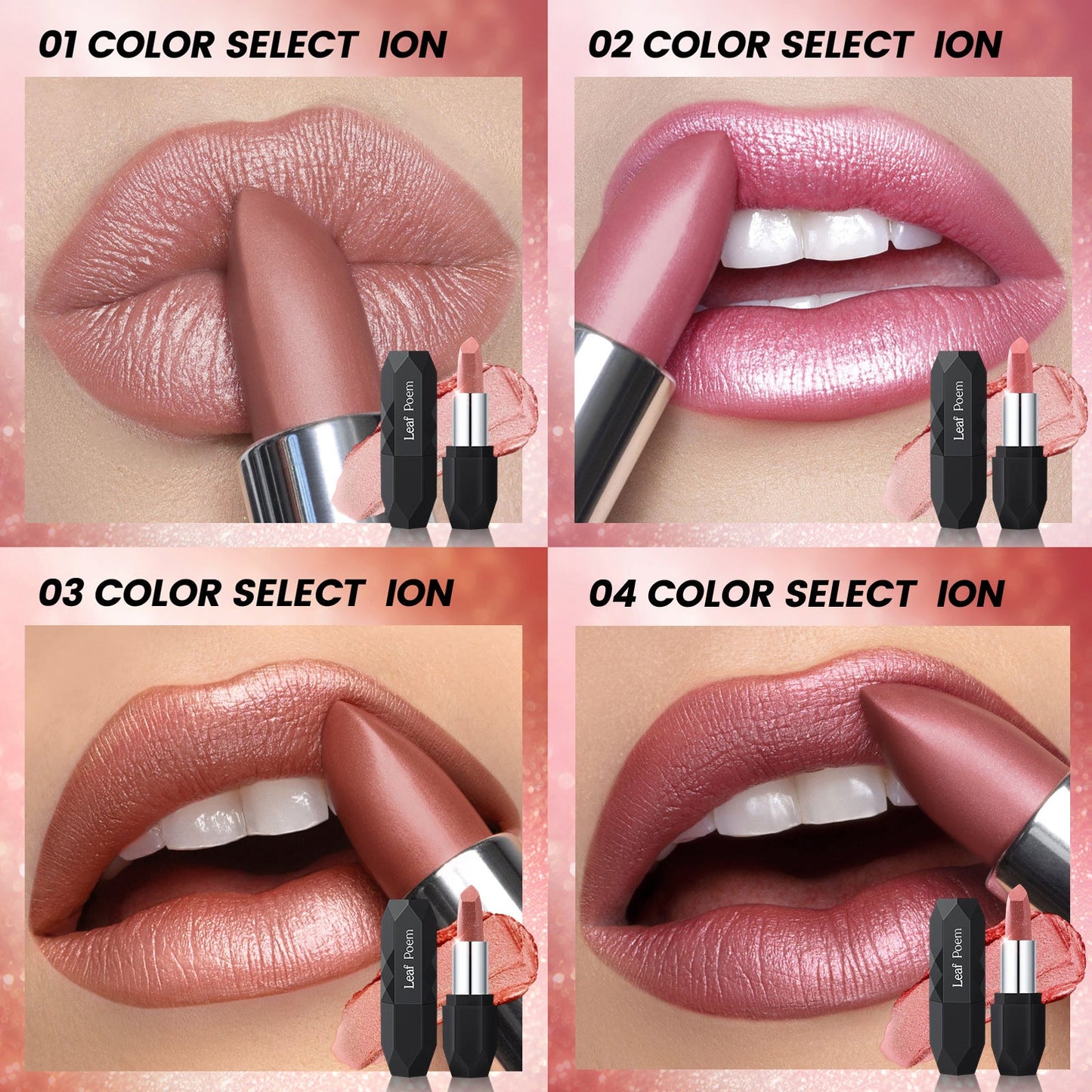 Diamond Shimmer Lipstick | Waterproof, Long-Lasting Matte Lip Color | Sparkling Metallic Matte Lip Gloss
