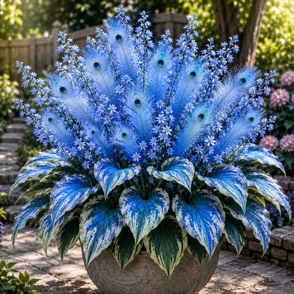 Peacock Flame Hosta Bulbs for Shade Garden