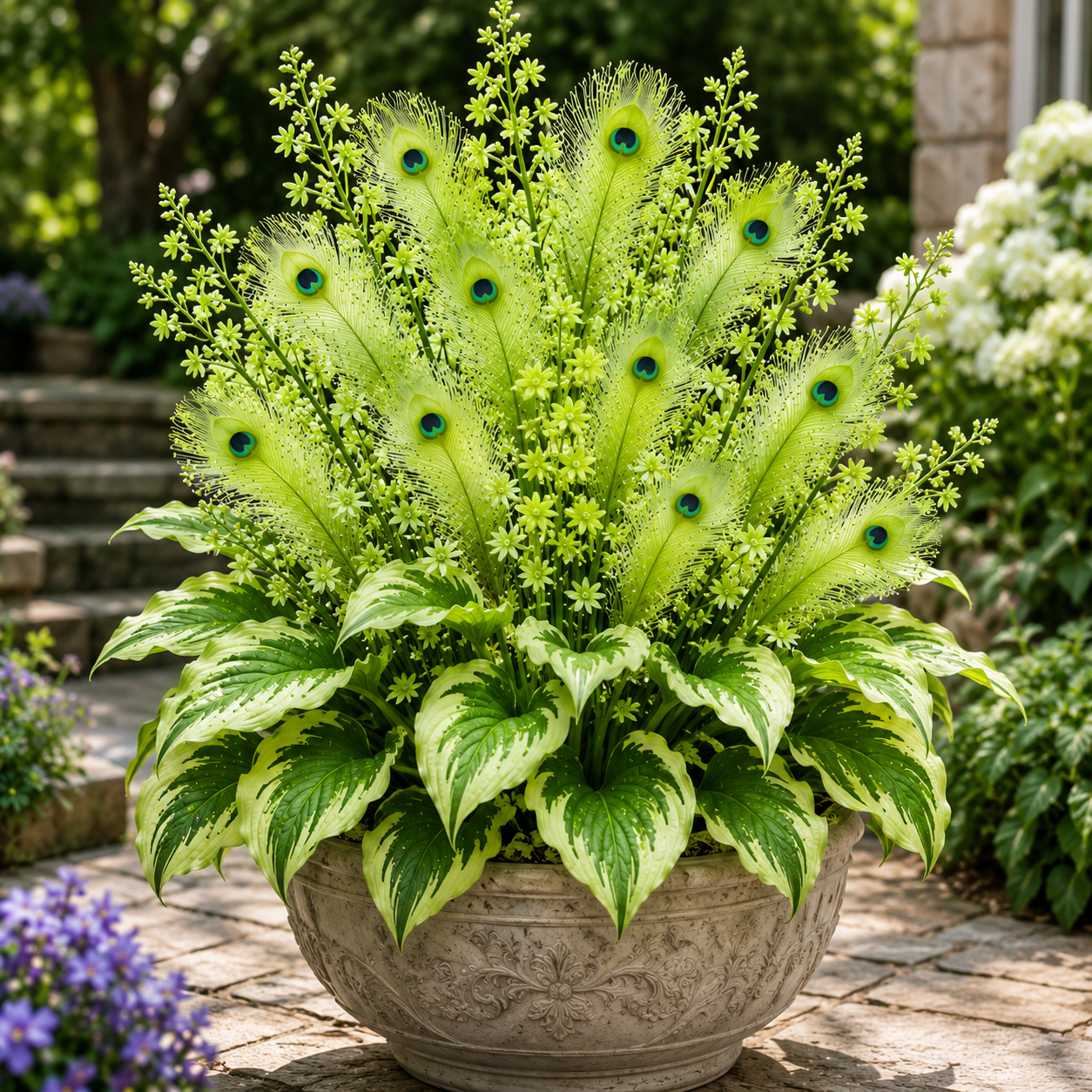 Peacock Flame Hosta Bulbs for Shade Garden