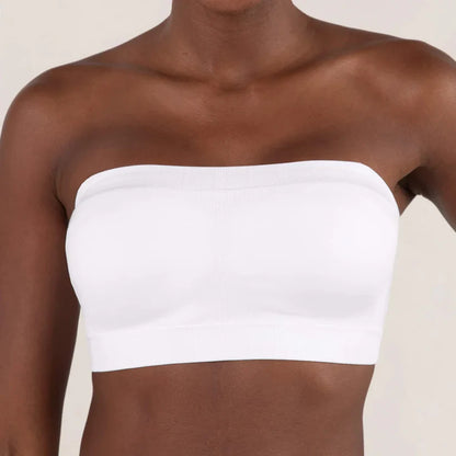 Convertible Strapless Bandeau Bra with Wireless Comfort, Anti-Slip Grip & Removable Straps