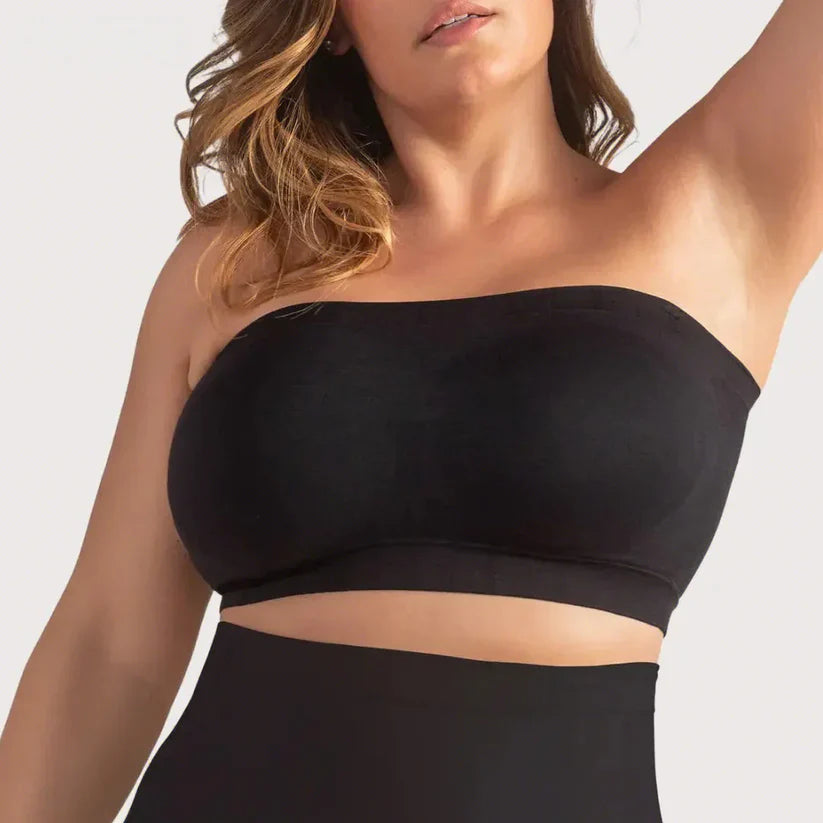 Convertible Strapless Bandeau Bra with Wireless Comfort, Anti-Slip Grip & Removable Straps