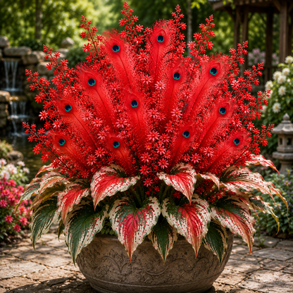 Peacock Flame Hosta Bulbs for Shade Garden