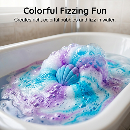 6 Packs Kids Shell Bath Bombs with Surprise Jewelry Inside